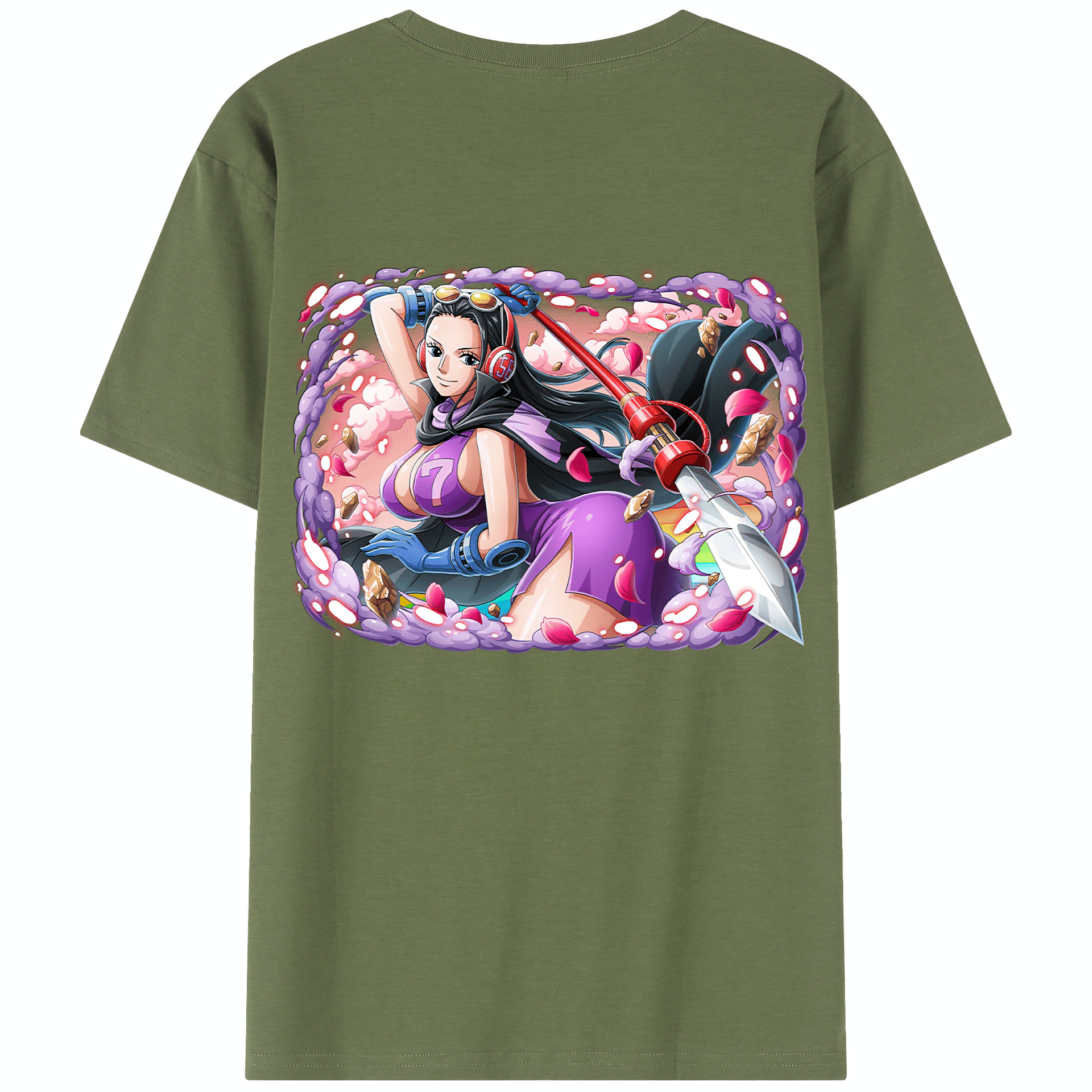 ワンピース ニコ・ロビン ONE PIECE Nico Robin 綿100％半袖Tシャツ（背面プリント）